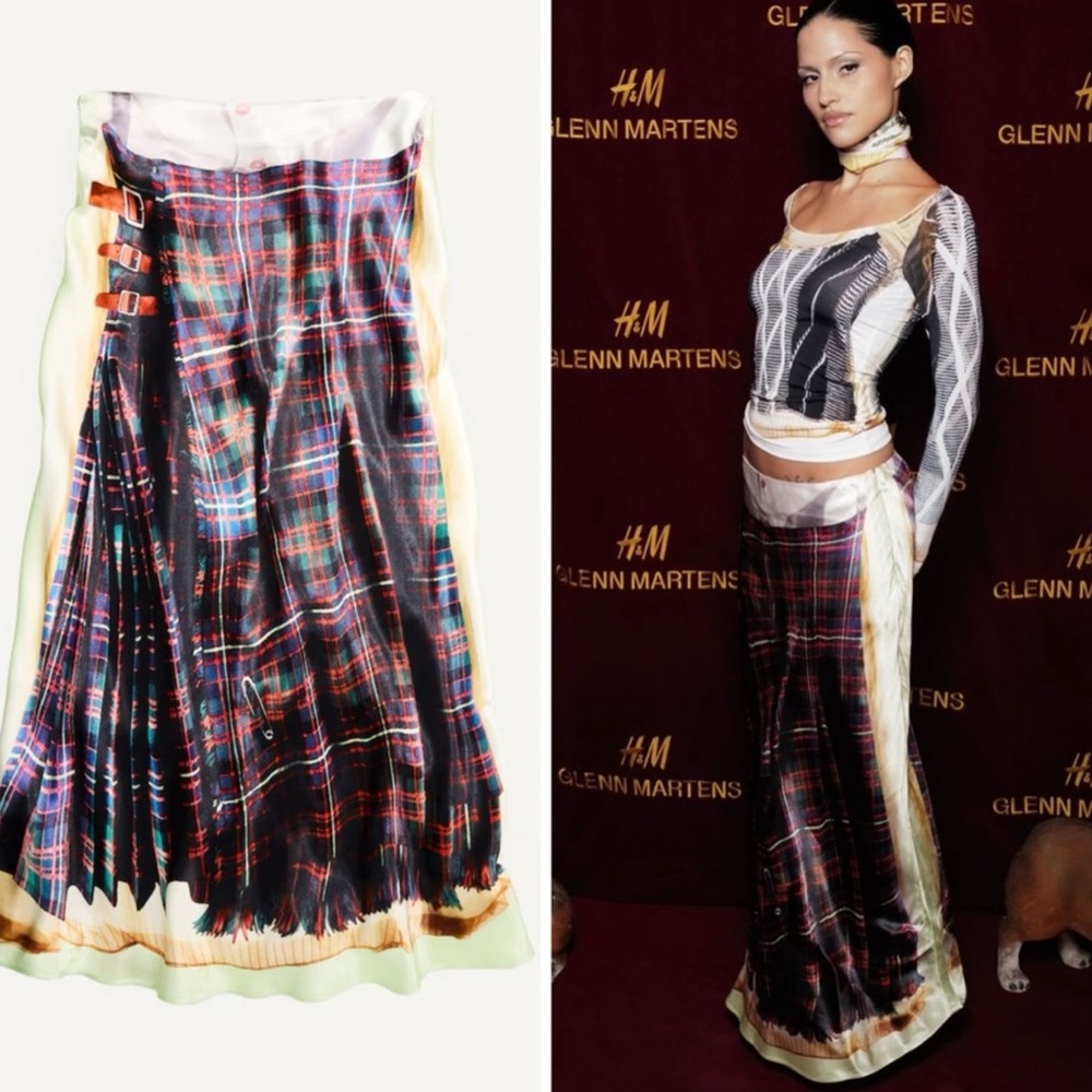 Hm Glenn martens printed satin skirt
